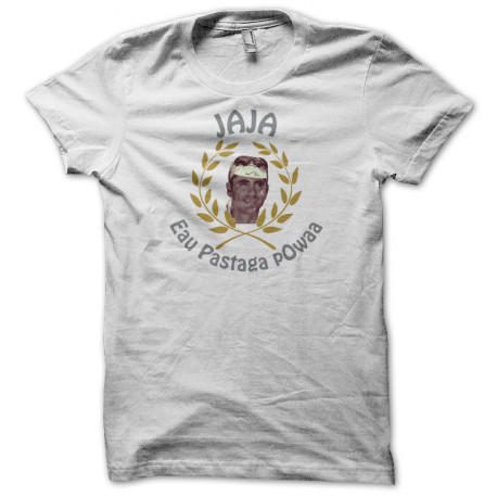 Tee shirt Jalabert parodie Jaja Eau Pastaga pOwaa blanc