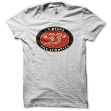 Tee shirt humour 33 export parodie la bière des sportifs blanc