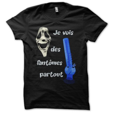 Tee shirt Scary Movie Je vois des fantômes partout noir