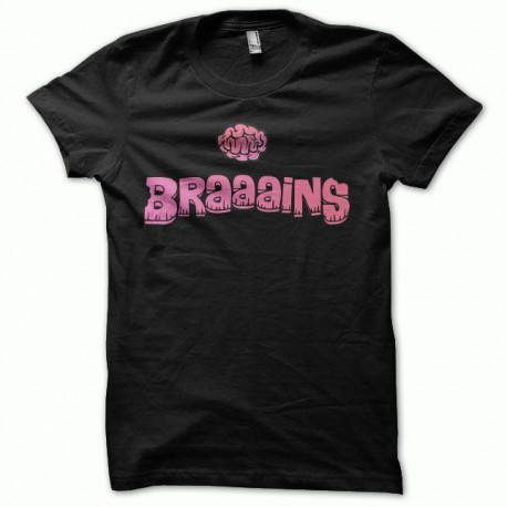 Tee shirt cerveau zombi noir
