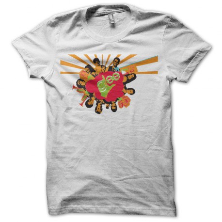 Tee shirt glee stroboscope blanc