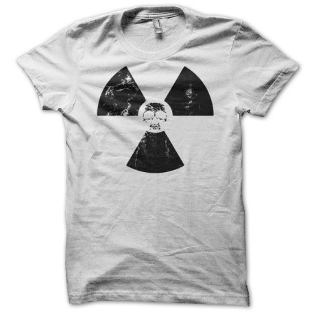 Tee shirt écologie crâne nucléaire grungy blanc