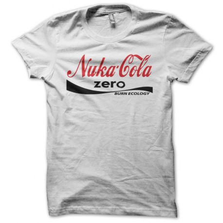 Tee shirt Nuka Cola Zero parodie Coca Cola Zero blanc