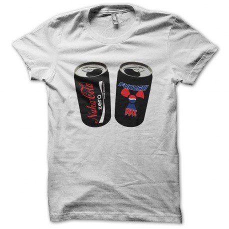 Tee shirt Coca Cola Zero Pepsi Max Fukushima parodie Nuka Cola Zero Fukushi Max blanc