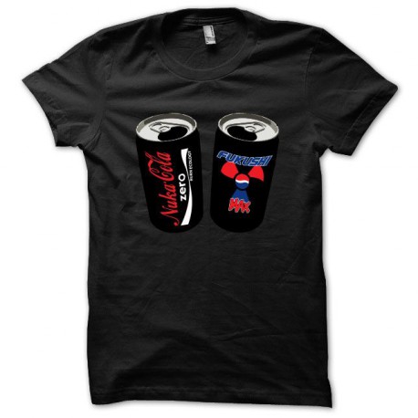 Tee shirt Coca Cola Zero Pepsi Max Fukushima parodie Nuka Cola Zero Fukushi Max noir