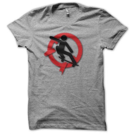 Tee shirt Skate breaking no skateboarding gris