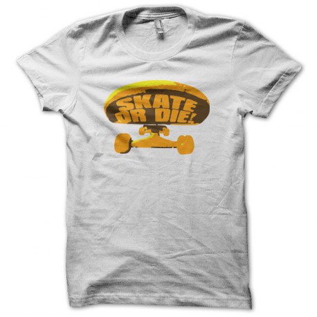 Tee shirt Skate SK8 or Die front nose blanc