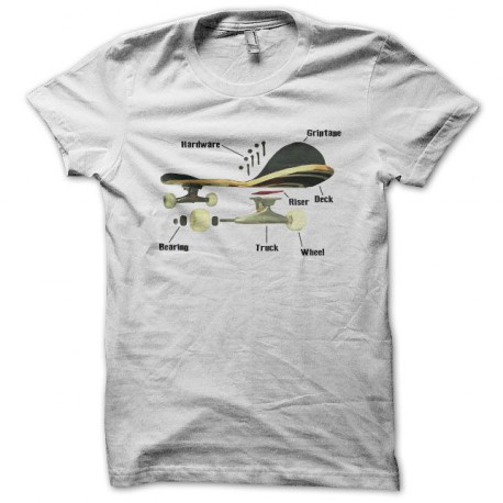 camiseta Skate SK8 elementos blanco