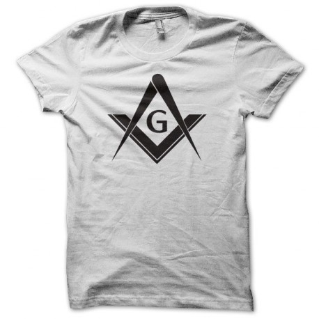 Tee shirt Franc Maçon compas équerre blanc