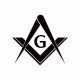 T-shirt Free Mason compass square white