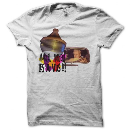 Tee shirt Les Inconnus Marcel Vincent les envahisseurs blanc