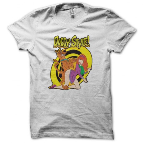 Tee shirt sexe Scooby Doo parodie Doggy Style blanc