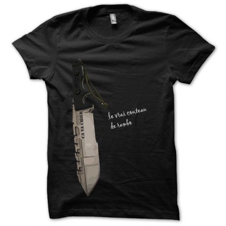 T-shirt Rambo le vrai couteau ça va chier black