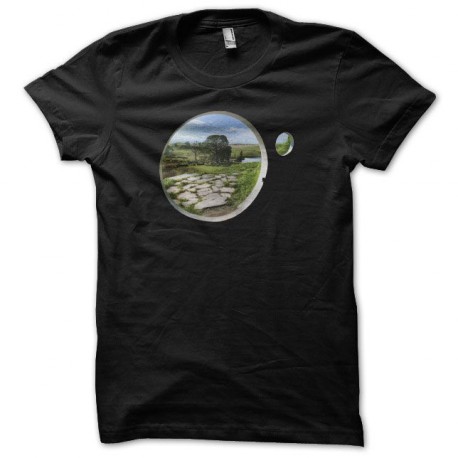 Tee shirt Hobbit room inside view outside noir
