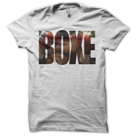 camiseta boxe gloves ring text blanco