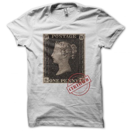 Tee shirt timbre rare black penny certified blanc