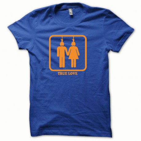 Tee shirt True Love orange/bleu royal