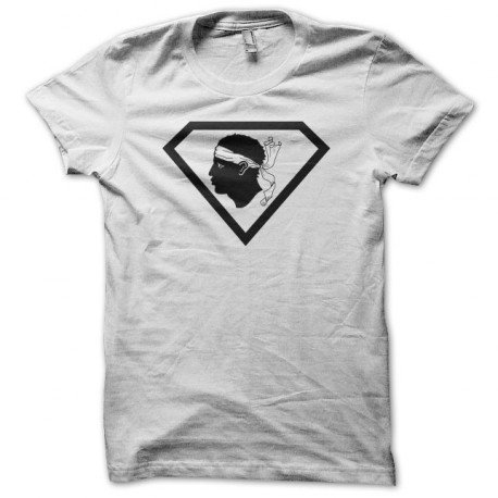 Tee shirt Super Corsica parodie Super Man blanc