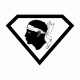 Tee shirt Super Corsica parodie Super Man blanc