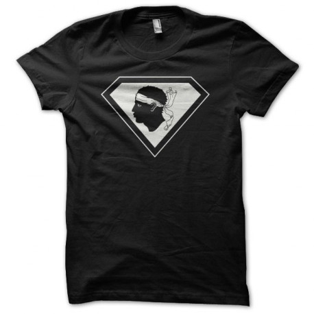 Tee shirt Super Corsica parodie Super Man noir