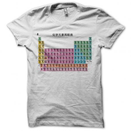 Tee shirt Tableau Périodique des Eléments en japonais blanc