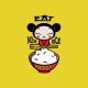 Tee shirt Pucca parodie Eat your rice bitch jaune