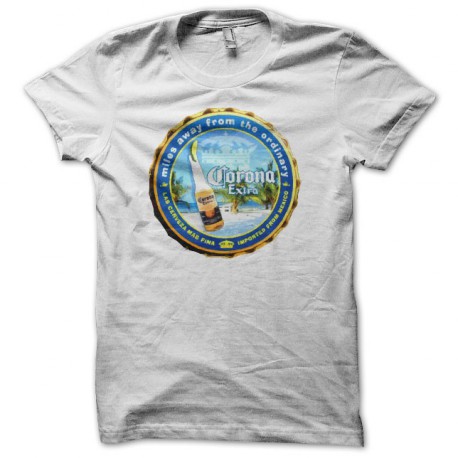 Tee shirt bière Corona beach collector blanc