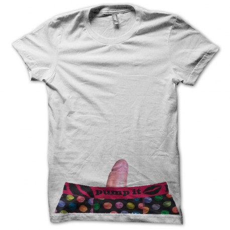 Tee shirt sexe Pump-it penis small blanc
