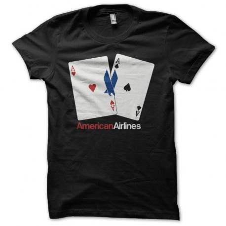 Tee shirt Poker Aces pair American Airlines noir