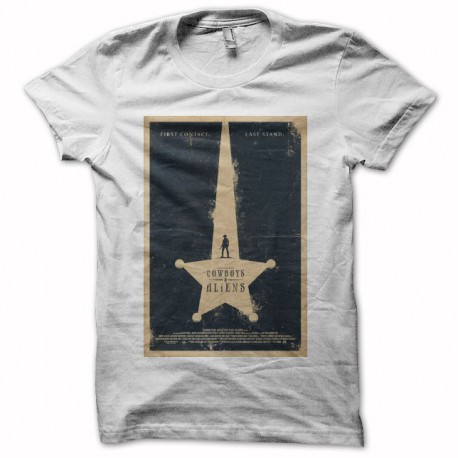 Tee shirt Cowboys and aliens blanc