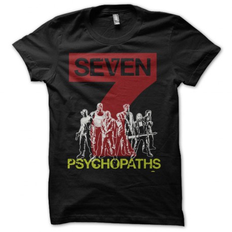 Tee shirt 7 psychopaths mix art noir
