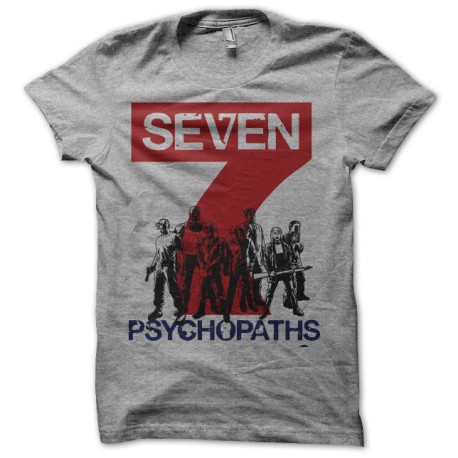 Tee shirt 7 psychopaths mix art gris