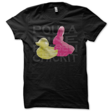 Tee-shirt humour sex lapin nique une poule noir