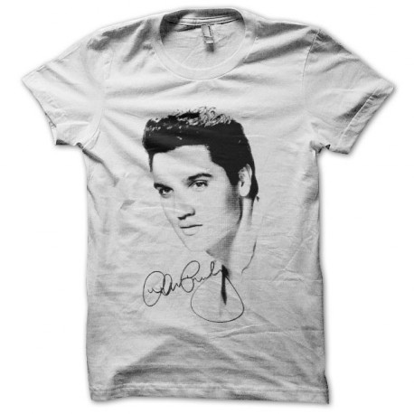 Tee shirt Elvis Presley signature blanc