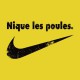 Tee shirt Nike parodie nique les poules jaune