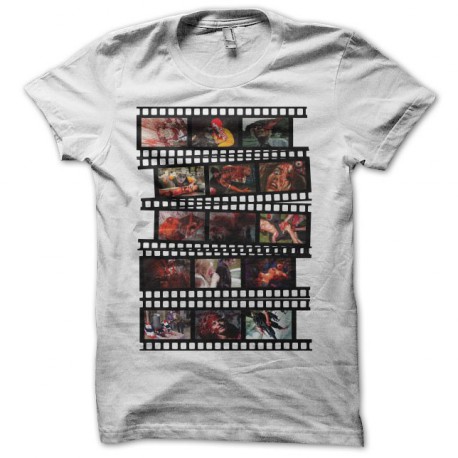 Tee shirt Gore movies color film strip blanc