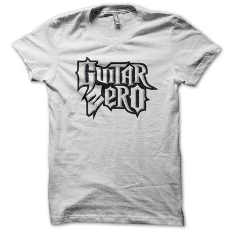 Tee shirt humour Guitar Hero parodie Guitar Zero blanc