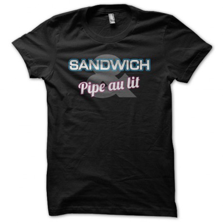 Tee shirt Sandwich & pipe au lit noir