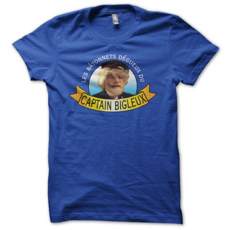 Tee shirt  Les Nuls Captain Bigleux bleu