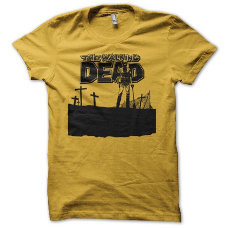 Camiseta The Walking Dead comics cemetery amarillo