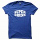 Tee shirt Super Drunk blanc/bleu royal