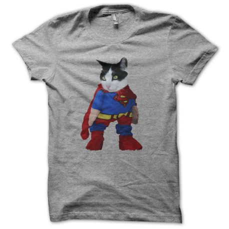 Tee shirt Supercat parodie Superman  gris