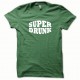 Tee shirt Super Drunk blanc/vert bouteille