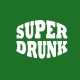 Tee shirt Super Drunk blanc/vert bouteille