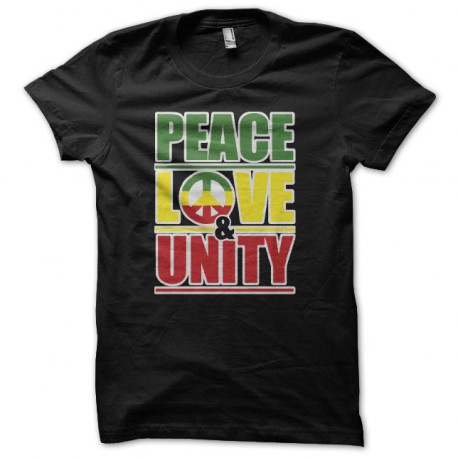 Tee shirt Peace love & unity noir
