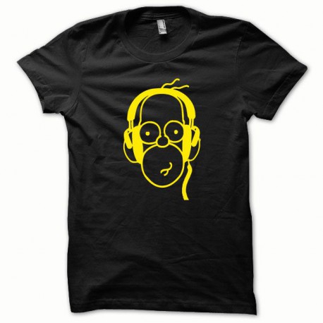 Tee shirt Parodie Homer dj jaune/noir