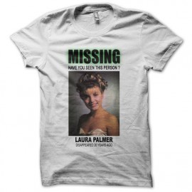 Camiseta Twin Peaks missing Laura Palmer blanco