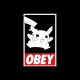 Camiseta Pikachu parodia Obey negro