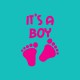 T-shirt Baby footprint It's a Boy turquoise
