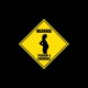 T-shirt Warning Pregnant & Hormonal road sign black